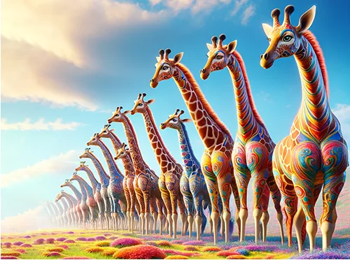 Giraffenszene aus Buch 3